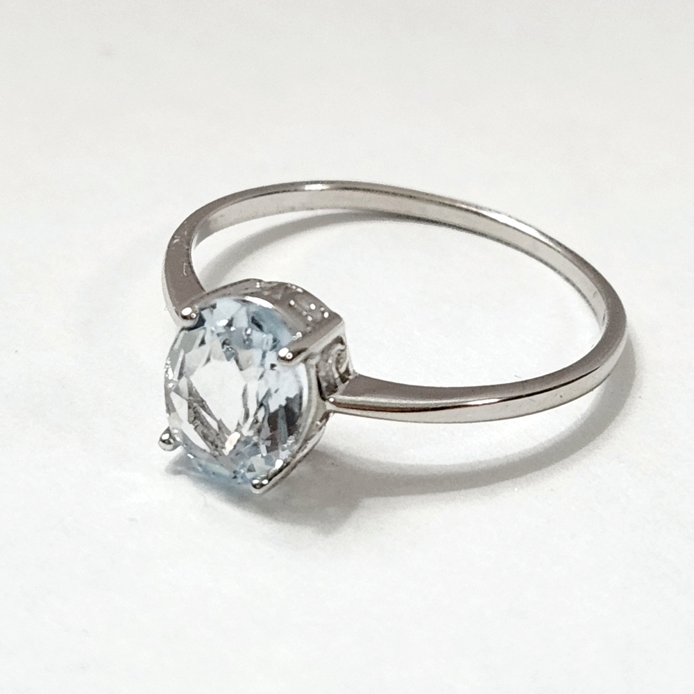 1.25 ctw Blue Topaz Oval Solitaire Sterling SILVER Ring NEW - Picture 6 of 11